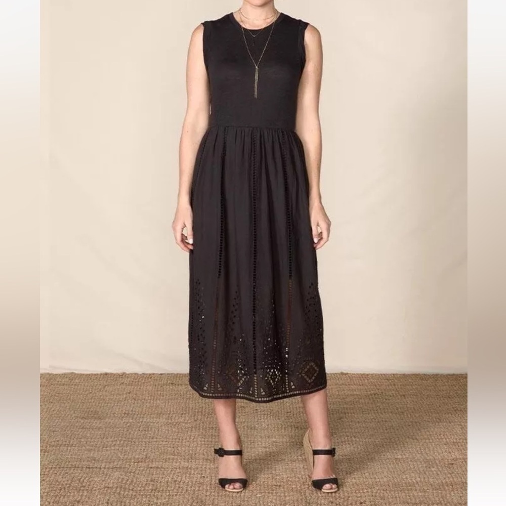 Nwt Matilda Jane Good Hart Gh Sundial Woven Eyelet 100% Cotton Midi Dress Small